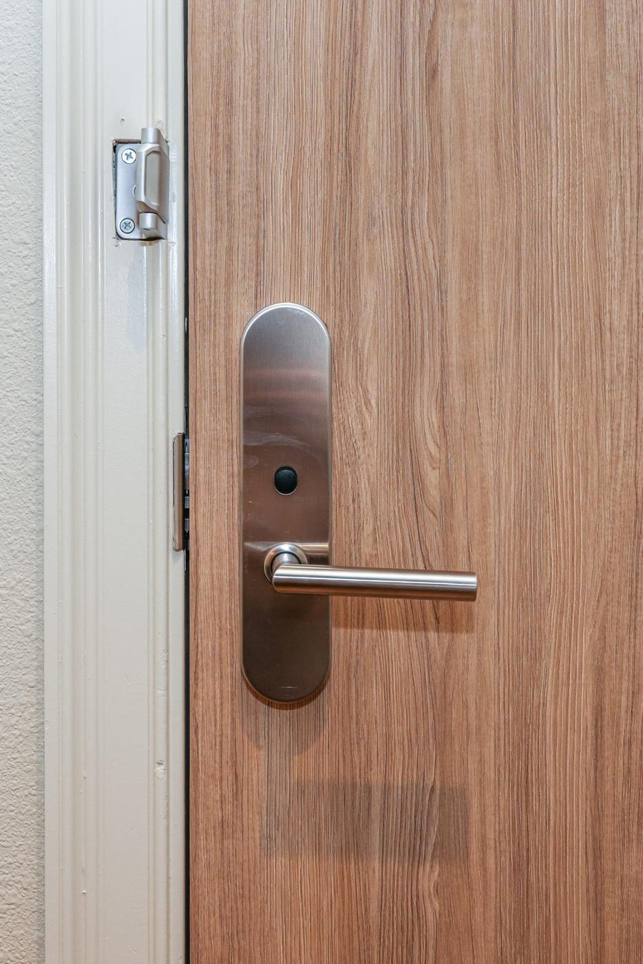 Door in wood-grain film