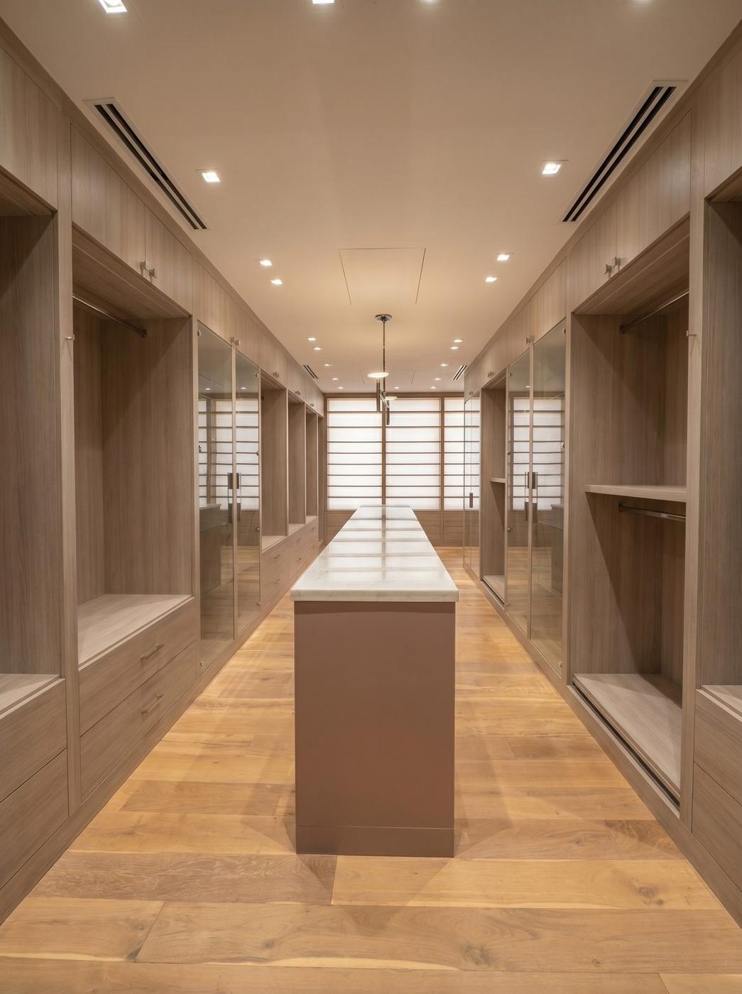 After: dressing suite millwork in wood-look film