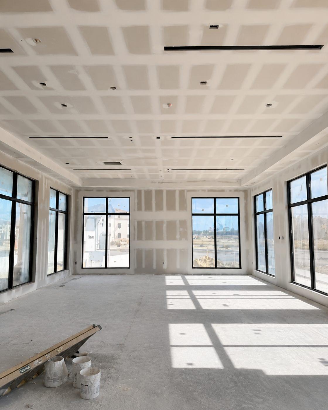 Before: unfinished clubhouse ceiling